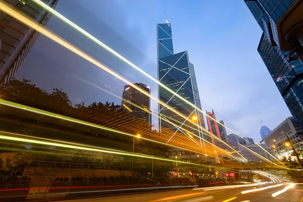 Hong Kong quartier des affaires la nuit . — Photo