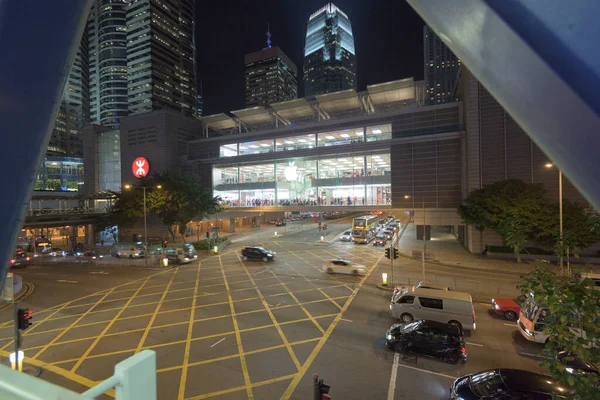 Гонконг Китай Січня 2017 Нічний Зовнішній Вигляд Apple Ifc Mall — стокове фото