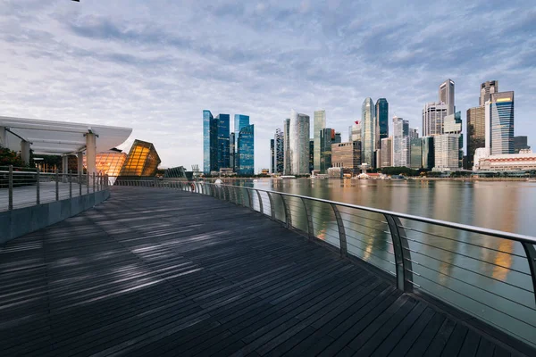 Szingapúr Központi Üzleti Negyede Cityscape Financial District Skyline — Stock Fotó