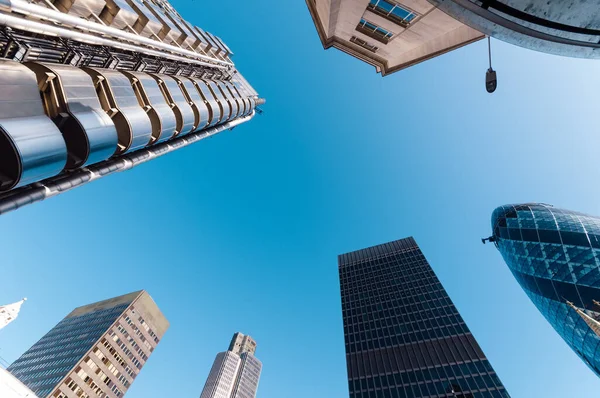 Olhando Diretamente Para Horizonte Distrito Financeiro Cidade Londres — Fotografia de Stock