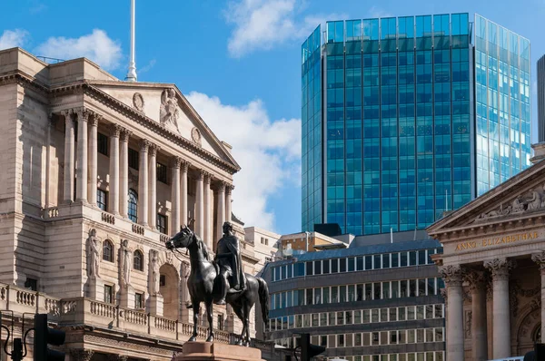 London Egyesült Királyság 2010 Augusztus Bank England Wellington Herceg Szobra — Stock Fotó