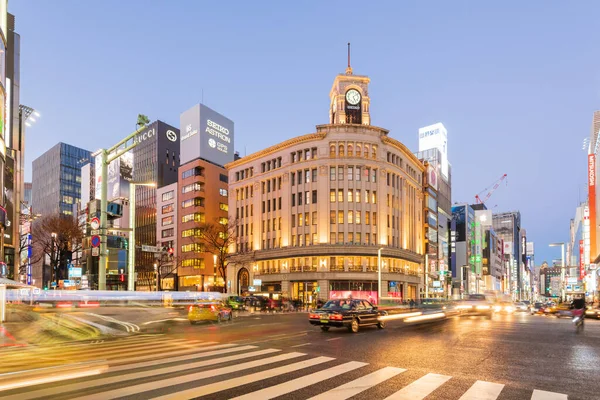 Tokyo Japan Januari 2016 Svart Taxi Väntar Sin Tur Natten — Stockfoto
