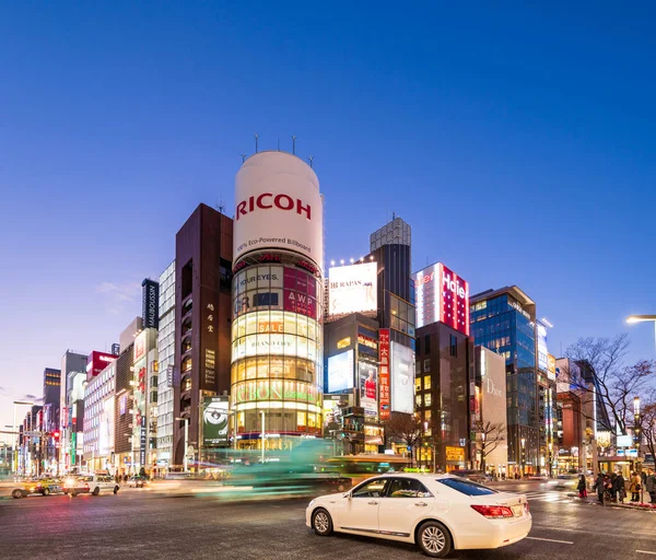 Tokyo Japan Januari 2016 Den Berömda Ricoh Skylt Byggnad Och — Stockfoto