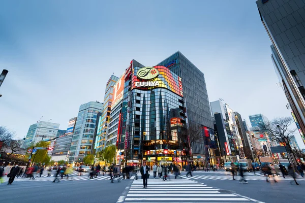 Tokio Japonsko Ledna 2016 Fujiya Building Sukiyabashi Crossing Během Dopravní — Stock fotografie