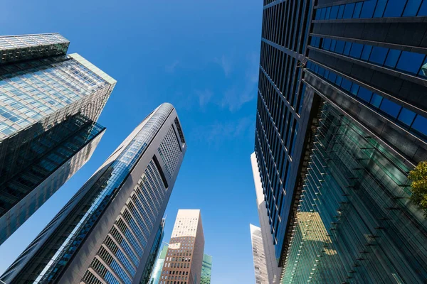 Сучасні Офісні Будівлі Блакитне Небо Japan Shinjuku Ward Shiodome Tokyo — стокове фото