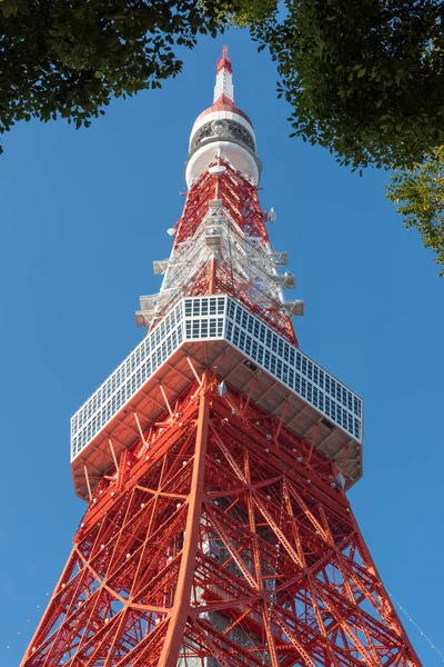 Tokyo Giappone Dicembre 2015 Vista Angolo Basso Della Tokyo Tower — Foto Stock