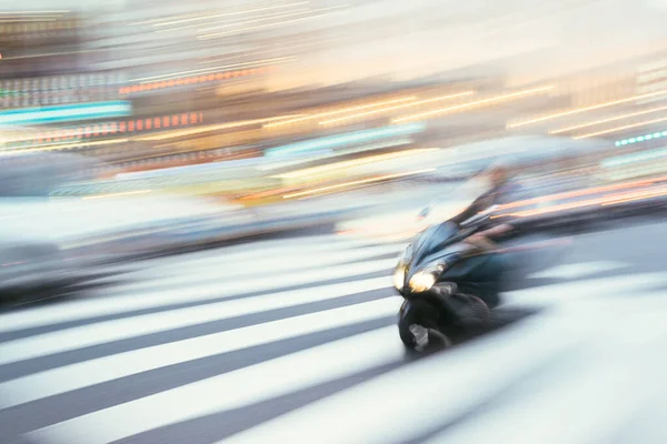 Tokyo Japonya Aralık 2015 Motion Blur Gece Şehri Yolu Nda — Stok fotoğraf