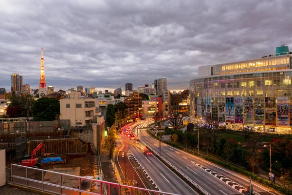 Τόκιο Ιαπωνία Δεκεμβρίου 2015 Ανυψωμένη Απογευματινή Άποψη Του Ορίζοντα Της — Φωτογραφία Αρχείου