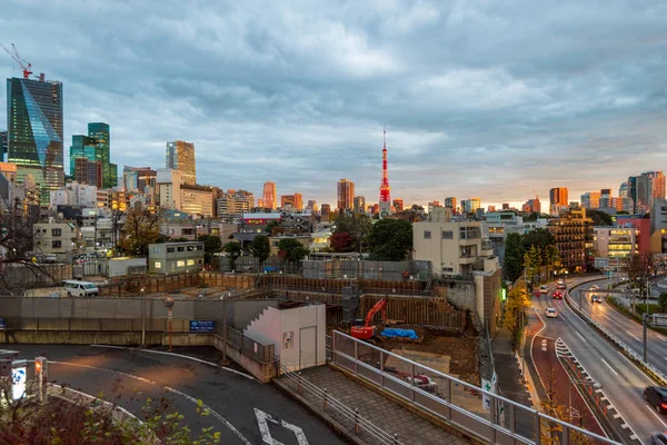 Tokyo Japon Décembre 2015 Vue Soir Surélevée Sur Les Toits — Photo