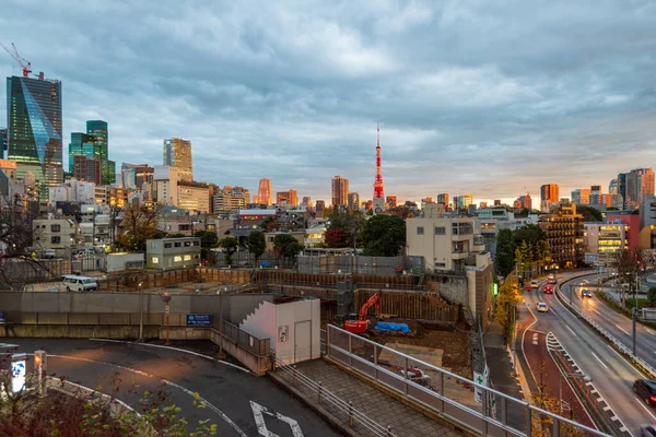 Tokio Japan Dezember 2015 Erhöhter Abendblick Auf Die Skyline Der — Stockfoto