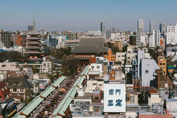 Tokio Japan Januari 2016 Asakusa Skyline Met Senso Tempel Tokio — Stockfoto