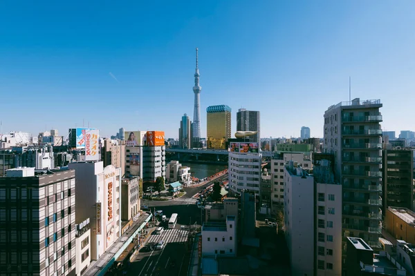 Tóquio Japão Janeiro 2016 Vista Aeriel Distrito Asakusa Tóquio Skytree — Fotografia de Stock