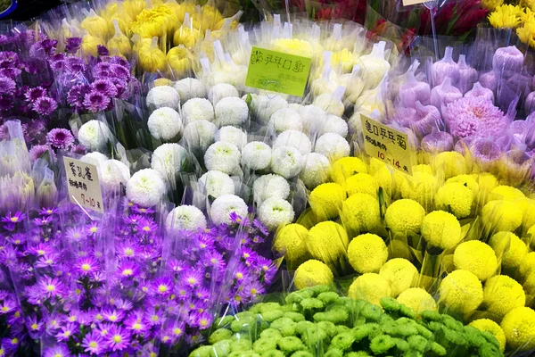 Mercado de flores de vacaciones Jianguo en Taipei — Foto de Stock