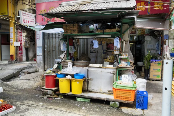 Рыночный киоск на улице Грэм - популярное туристическое место в Гонконге . — стоковое фото