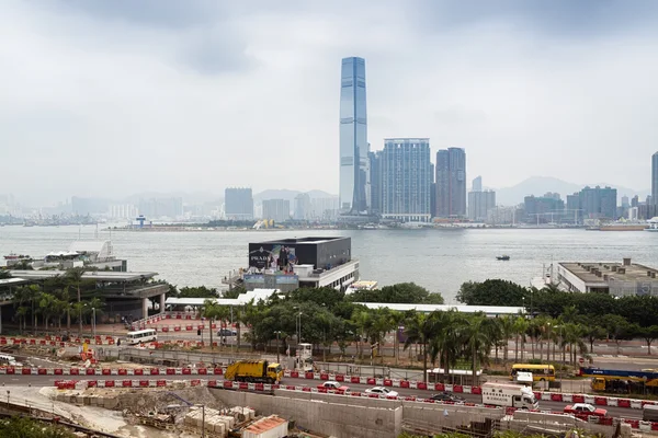 Hong Kong에 있는 중앙 교각 지역 및 건물 사이트. — 스톡 사진
