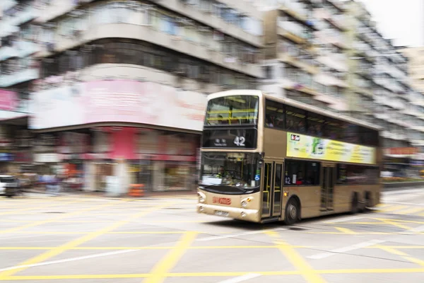 Double-decker in blurred motion. — Stock Photo, Image