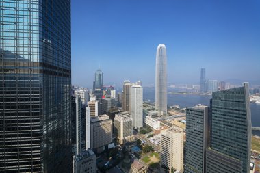 Hong Kong s ticaret bölgesinin yükseltilmiş görünümü.