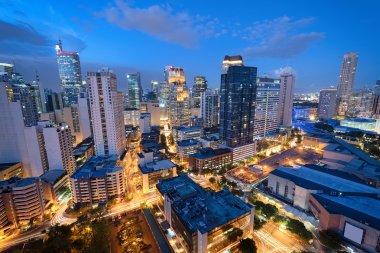 Makati manzarası, Manila - Filipinler.
