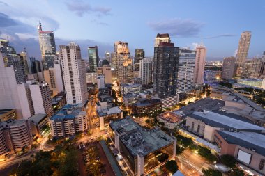 Makati manzarası, Manila - Filipinler.