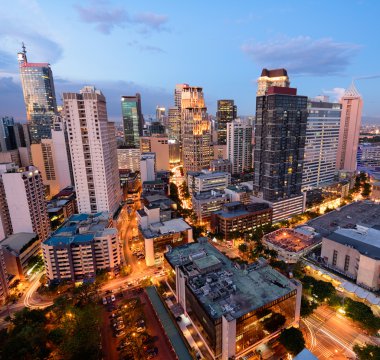 Makati manzarası, Manila - Filipinler.