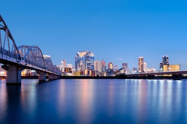 Osaka manzarası, gece.