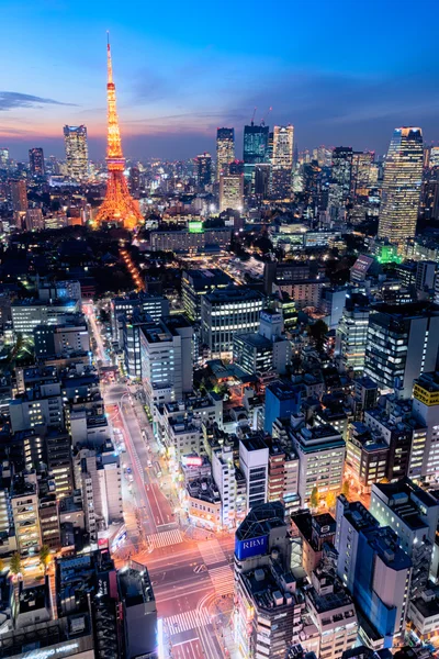 Tokio skyline w nocy. — Zdjęcie stockowe