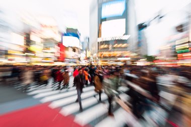 Shibuya Tokyo'da crossing, Japonya.