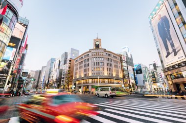 Ginza disrtict gece, Tokyo - Japonya