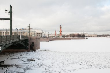 Vasilyevsky Adası, Palace Bridge tükürmek. St. Petersburg