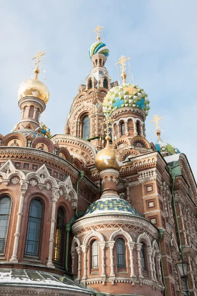 Katedrála našeho Spasitele na rozlité krve. V zimě, St. Petersburg — Stock fotografie