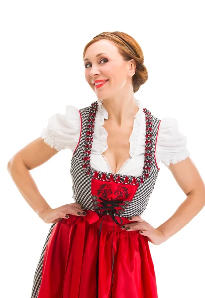 Bavarian girl isolated over white background Royalty Free Stock Images