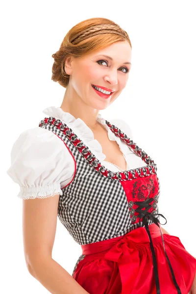 Beierse meisje geïsoleerd op witte achtergrond — Stockfoto