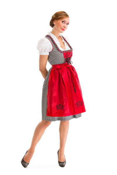 Bavarian girl isolated over white background