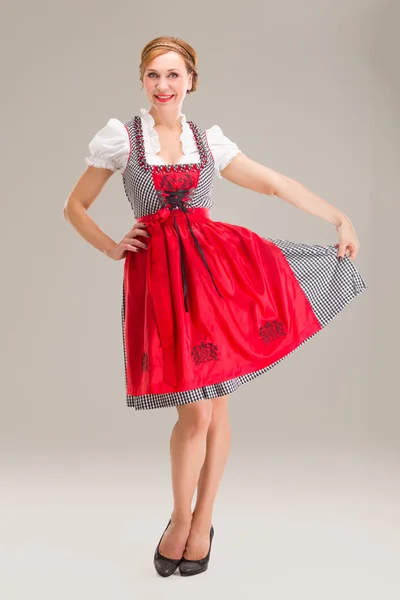 Bavarian dziewczyna na białym tle nad białym — Zdjęcie stockowe