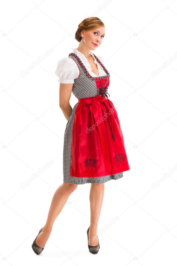 Bavarian girl isolated over white background