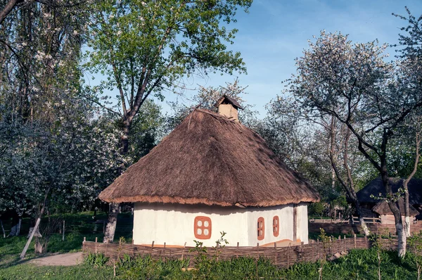 Pueblo ucraniano en la primavera en Pirogovo cerca de Kiev — Foto de Stock