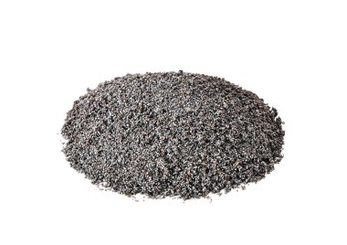 Bir beyaz haşhaş tohumu yığını 