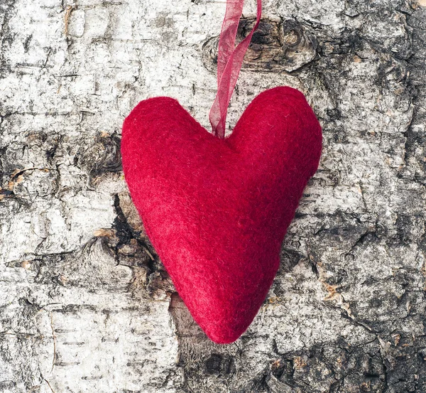 Coeur de Noël sur un fond en bois — Photo