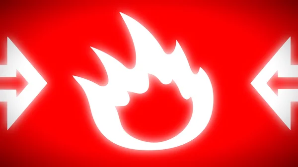 Flame icon on the signboard — Stock Photo, Image
