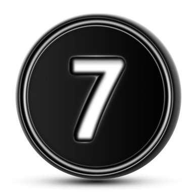 Numara siyah tezgahın üstünde. İzole.