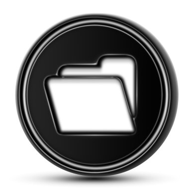 Dosya simgesi siyah tezgahın üstünde. İzole.