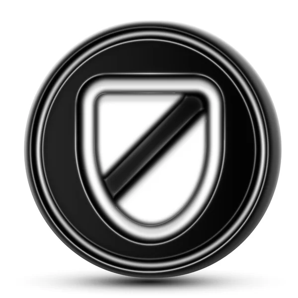 Значок Щита Черном Прилавке Isolated — стоковое фото