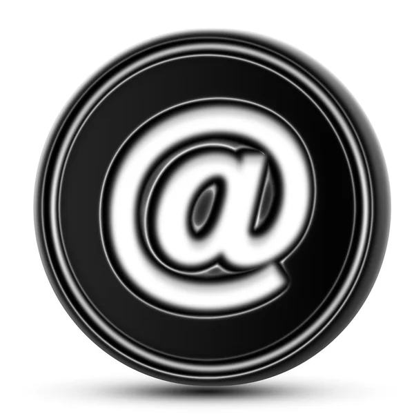 Ícone de e-mail no balcão preto. Isolados . — Fotografia de Stock