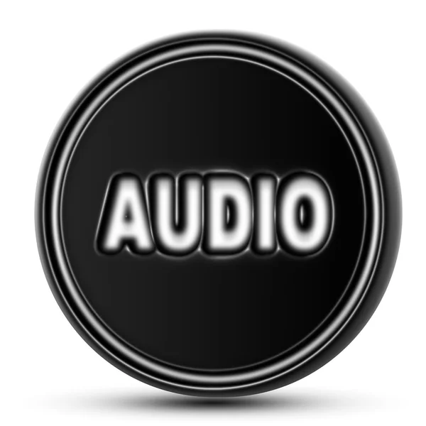 Audio Sul Bancone Nero Isolato — Foto Stock