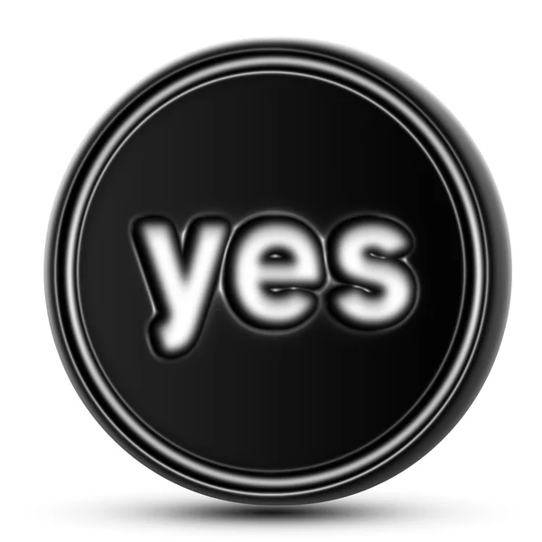 "yes" on the black counter. Isolated. — Stock Photo, Image
