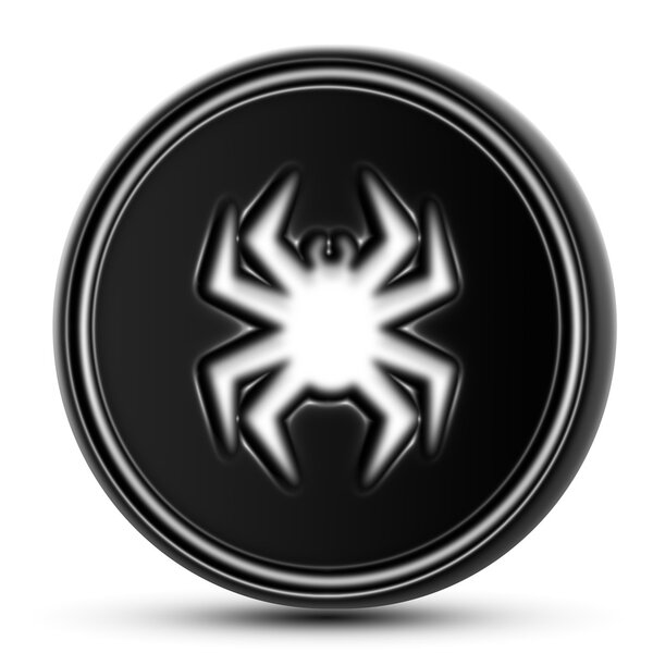 Значок вируса на черном прилавке. Isolated
.