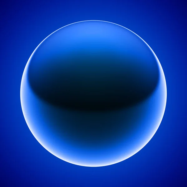 Boule Brillante Isolée Sur Fond Bleu Illustration — Photo