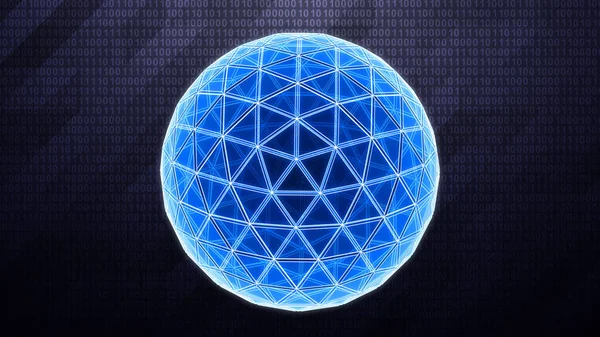 ハイテク二項背景に孤立した三次元球面 3Dイラスト — ストック写真