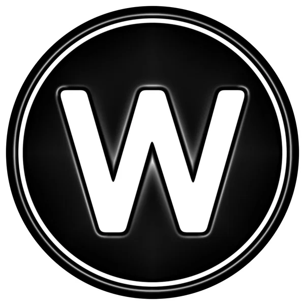 Schwarzes rundes Symbol auf weißem Hintergrund — Stockfoto