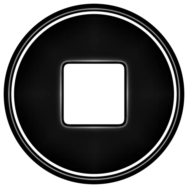 ブラック ラウンド ホワイト バック グラウンド上のアイコン — ストック写真